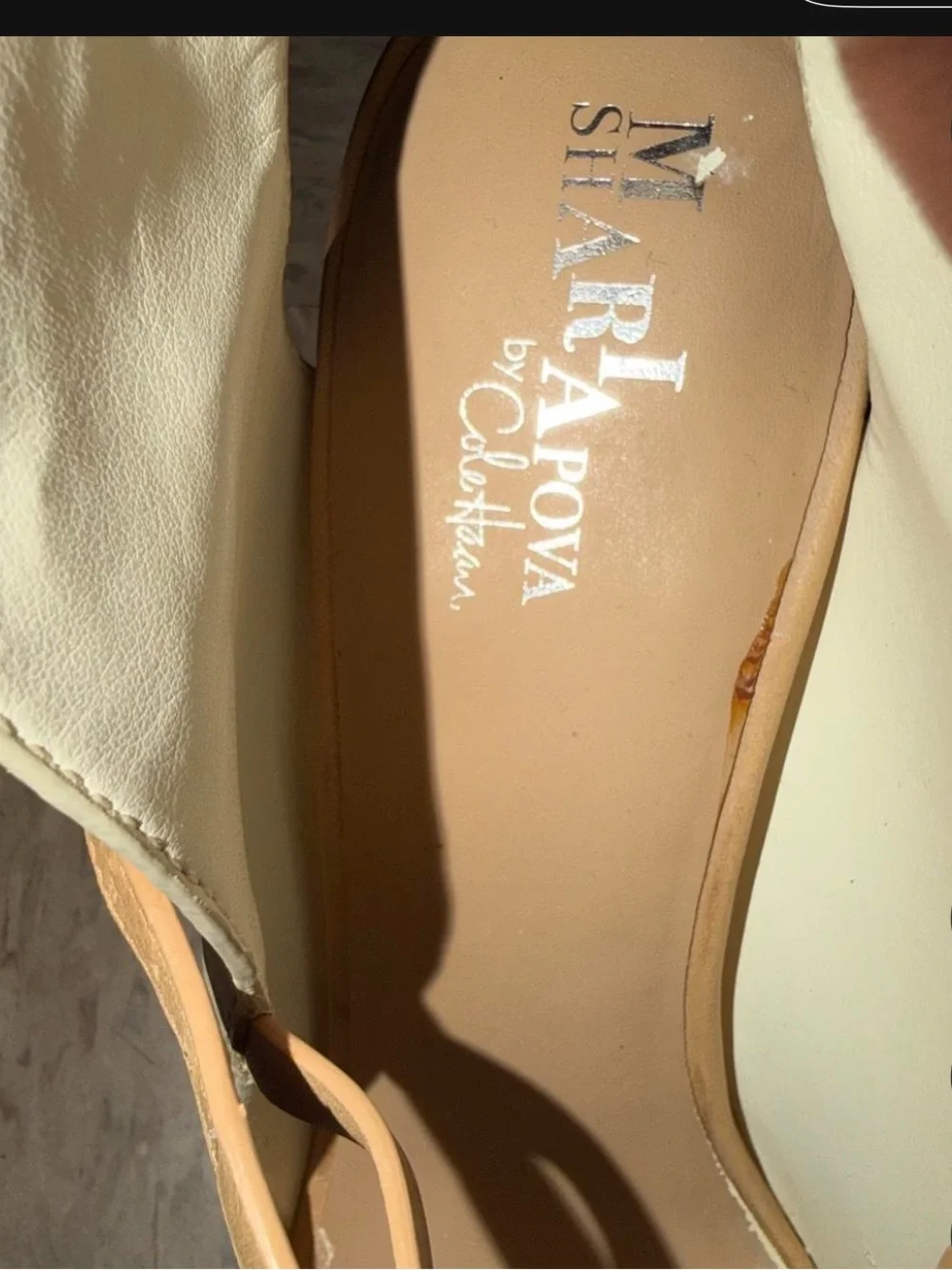 Cream and Tan Platform Heels